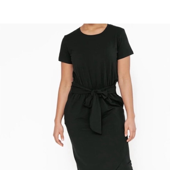 Smash+Tess BNWT XS Blk Rebecca Fsux Wrsp Dress - Picture 3 of 3